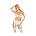 Coquette Pleasure Collection Bra, Garter Belt And Thong White S - SexToy.com