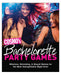 Group of women laughing and dancing at a lively bachelorette party with Cosmo's Bachelorette Party Games text overlay.