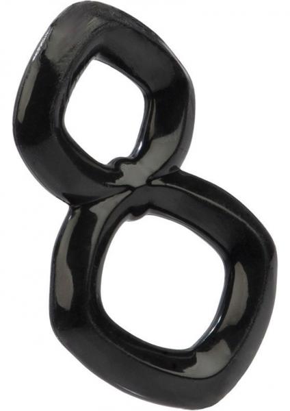 Crazy 8 Enhancer Double Cock Ring Black | SexToy.com