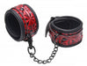 Crimson Tied Embossed Ankle Cuffs Red Black | SexToy.com