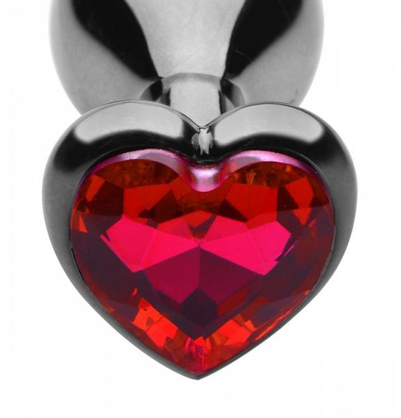 Crimson Tied Scarlet Heart Shaped Jewel Anal Plug | SexToy.com