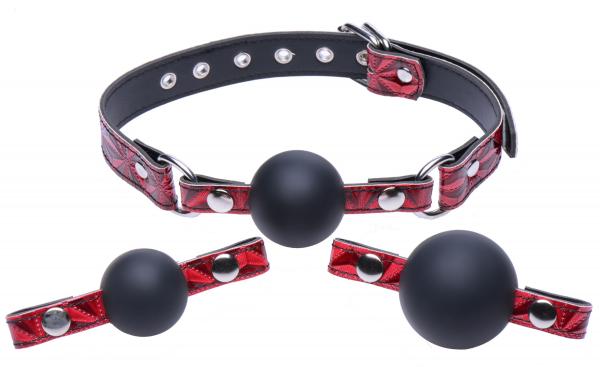 Crimson Tied Triad Interchangeable Silicone Ball Gag | SexToy.com