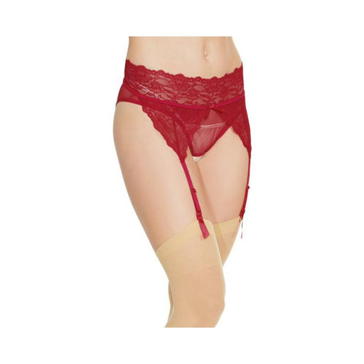 Crotchless Panty W/ Attached Garter Merlot O/s - SexToy.com