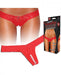 Crotchless Thong Clitoral Stimulating Beads Red S/M | SexToy.com