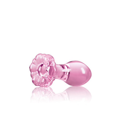 Crystal Flower Glass Anal Plug Pink | SexToy.com