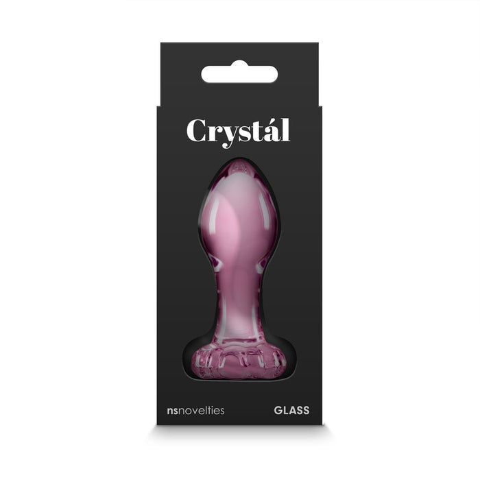 Crystal Flower Glass Anal Plug Pink | SexToy.com