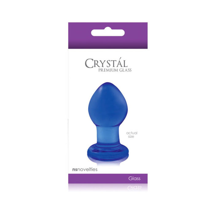 Crystal Glass Butt Plug Small Blue | SexToy.com