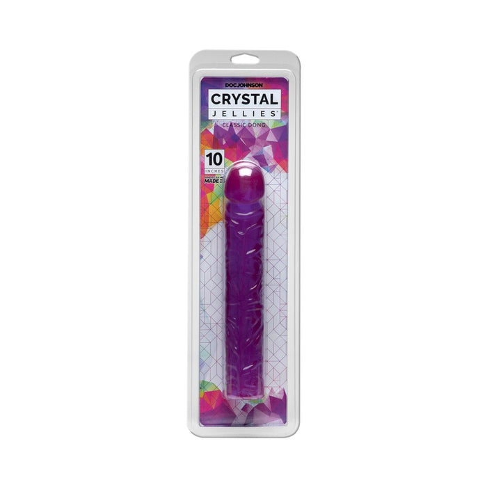 Crystal Jellies 10in Classic Dildo - Purple - SexToy.com