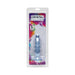 Crystal Jellies Anal Delight 5-inch graduated purple anal plug in clear retail packaging with colorful geometric background.
