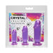 Doc Johnson Crystal Jellies Anal Starter Kit with three purple body-safe plugs in small, medium, and large sizes in clear packaging.