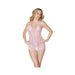Crystal Pink Halter Crotchless Teddy Pink/silver O/s - SexToy.com