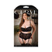 Curve Chloe Keyhole Contour Bra & Gartered High-Waisted Panty Black 1X/2X - SexToy.com