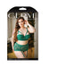 Curve Nadine Longline Contour Cup Bra, High Waist Panty w/Removable Garters Emerald 3X/4X - SexToy.com