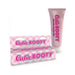 Cutie Booty Brightening Cream tube and matching pink checkered box packaging on white background.