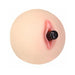 Compact lifelike stroker with realistic vaginal opening and included vibrating bullet.