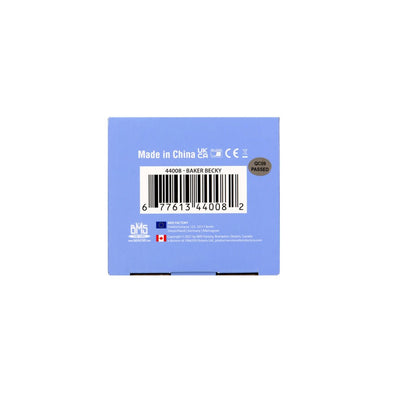 Blue product packaging box showing barcode and manufacturing details for Baker Becky stroker.