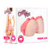 CutiePies Cheerleader Cherry masturbator packaging showing a lifelike torso with pink mini skirt and dual openings.