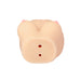 Compact lifelike stroker toy with dual openings and realistic skin tone on a white background.