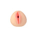 Compact lifelike vaginal stroker in soft skin tone with detailed pink inner texture.