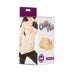 Packaging box for Cutie Pies Trainer Tamara Pussy Stroker featuring a topless woman and product image on a white and purple background.