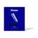 Packaging box of Dame Zee Bullet Vibrator in periwinkle with product image on a blue background.