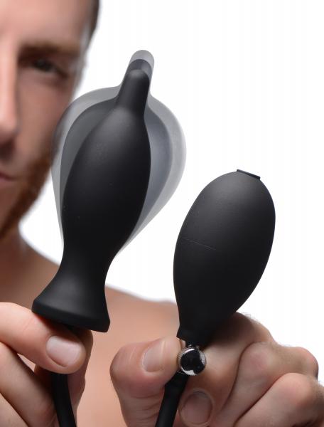 Dark Inflator Silicone Inflatable Anal Plug Black | SexToy.com