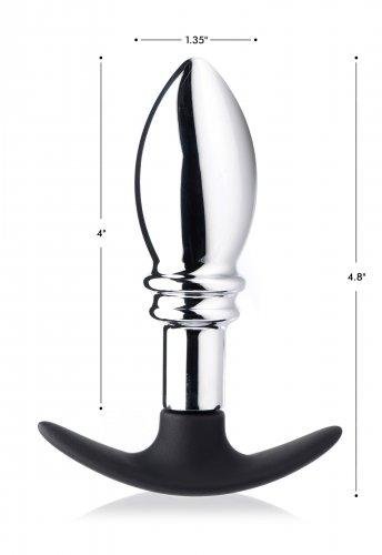 Dark Stopper Metal And Silicone Anal Plug Silver | SexToy.com