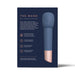 Packaging box of Deia The Wand silicone massager in blue with product features and contents listed on the back.