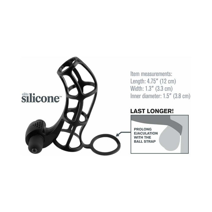 Deluxe Silicone Power Cage - Black - SexToy.com