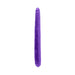 Purple double-ended dildo with realistic texture and sculpted heads, 16 inches long.