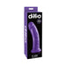 Purple Dillio 8-inch dildo with suction cup base displayed in branded packaging box.