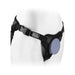 Black adjustable Body Dock SE strap-on harness with silicone docking plate on white mannequin hips.