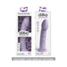 Dillio Platinum Super Eight 8-inch lavender silicone dildo shown in two packaging display options.