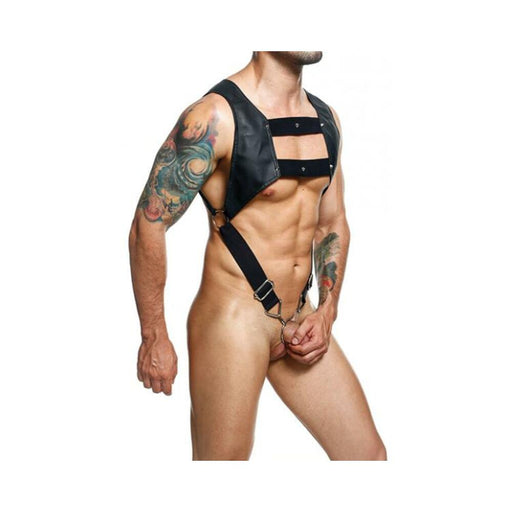 Dngeon Croptop Harness Cockring Black O/s - SexToy.com
