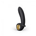 Black and gold inflatable vibrator with ergonomic curved design and ring handle for easy grip.