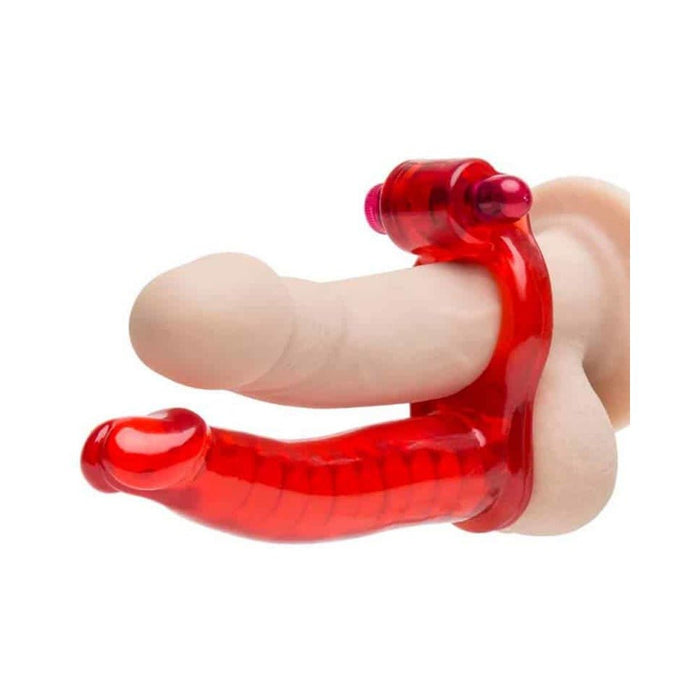Double Penetrator C Ring W/ Bendable Dildo | SexToy.com