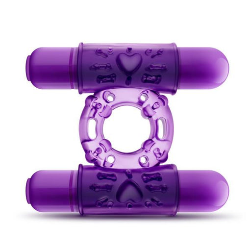 Double Play Dual Vibrating Cock Ring Purple | SexToy.com