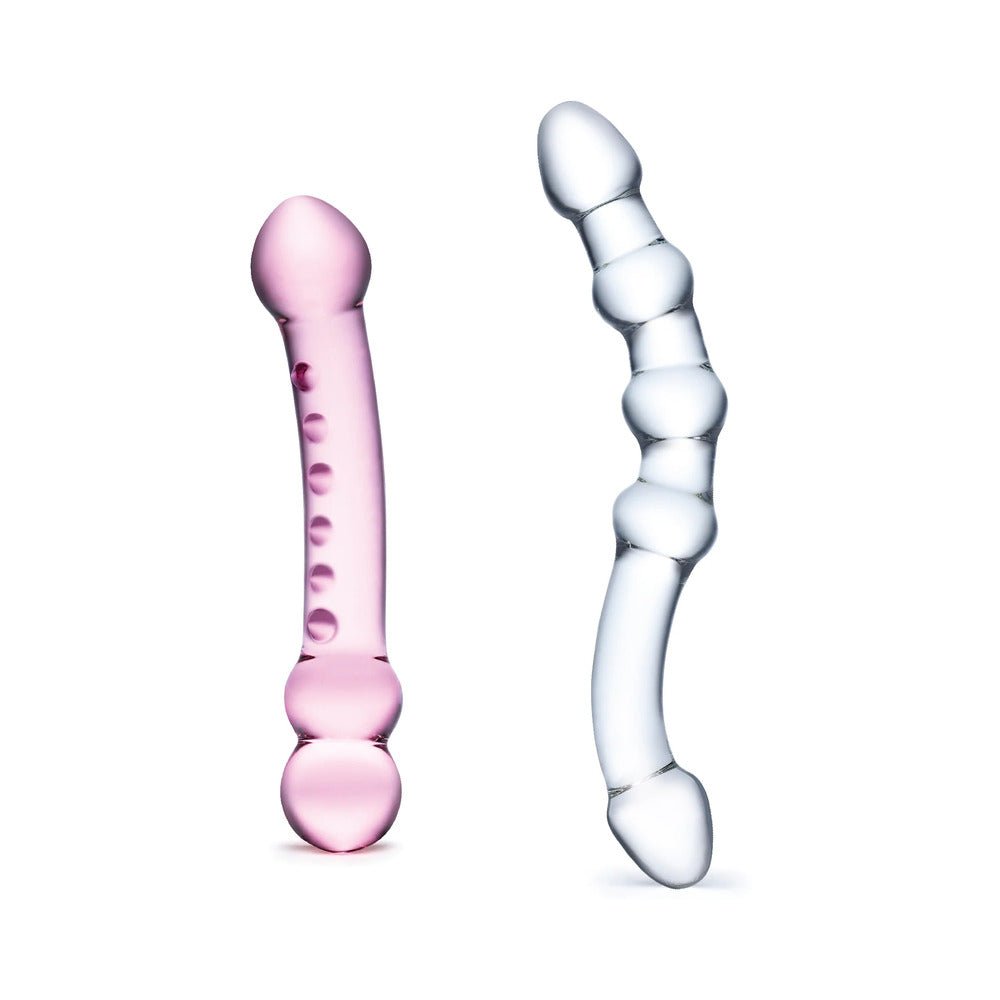 Double Pleasure Glass Dildo Set 2pc