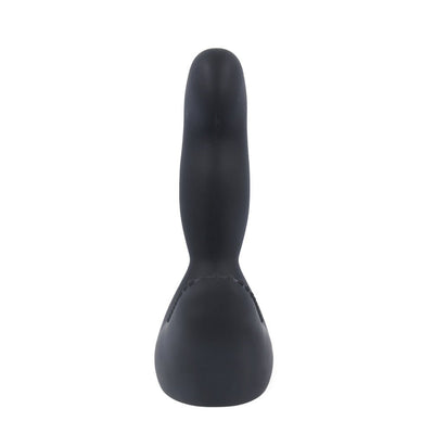 Black silicone prostate attachment designed for Doxy No.3 wand massager with smooth, curved shape.