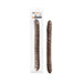 Chocolate-colored 18-inch double-ended dildo with realistic texture and packaging.