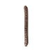 18 inch chocolate-colored double-ended dildo with realistic texture and detailing on a white background.