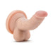 Beige 4-inch realistic mini dildo with suction cup base and detailed texture for versatile use.
