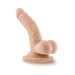 Beige 4-inch realistic mini dildo with suction cup base and textured shaft for targeted stimulation.