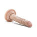Beige 5-inch realistic mini dildo with suction cup base lying on white background.