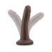 Vanilla-colored 5.5 inch realistic dildo with suction cup base shown in upright and angled positions on white background.