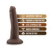 Vanilla-colored 5.5 inch realistic dildo with suction cup base and safety feature icons on white background.