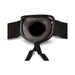 Black adjustable harness with a 6-inch hollow center designed for secure and comfortable wear.