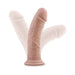 Realistic 8-inch chocolate-colored dildo with suction cup base shown upright and angled for flexible positioning.
