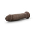 Realistic 9.5 inch vanilla-colored dildo with suction base, detailed texture, and lifelike design.