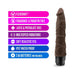 Chocolate-colored 9-inch realistic vibrating toy with multi-speed, waterproof, phthalate-free design and battery-powered operation.